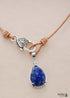 Boho Necklace,Lapis Lazuli Pendant Leather